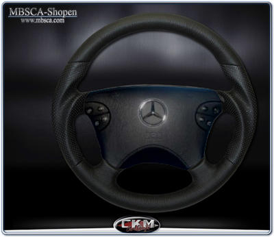 CLK - W208 97-01 - Ratt Hålat svart Skinn "Sport"