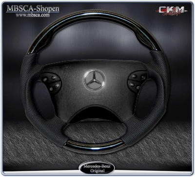 CLK - W208 97-01 - Ratt svart Birdey trä/Skinn "Sport"