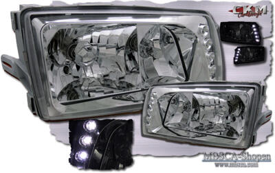 S-Klass - W126 81-91 - Klarglas framlysen 2st med integrerad dioder.