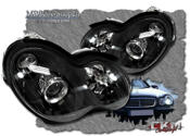 Klarglas projector FACELIFT framlysen Svart C55 look  2 st Halogen/Xenon