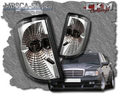 C-Klass - W201 83-93 - Klarglas blinkers. V2 Chrome 2st