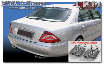 S-Klass - W220 99-05 - Kromade ändrör deluxe. 4st New Version.