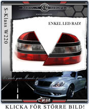 Klarglas Facelift baklysen Red/Clear. "W221 LOOK" 2st