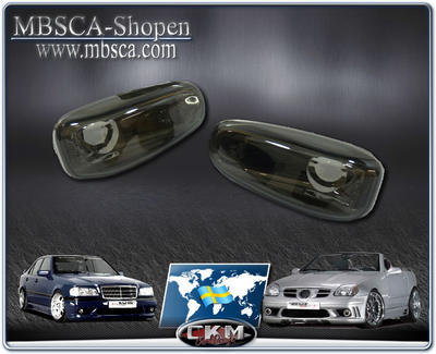 C-Klass - W201 83-93 - Klarglas Sidoblinkers smoke 2 st