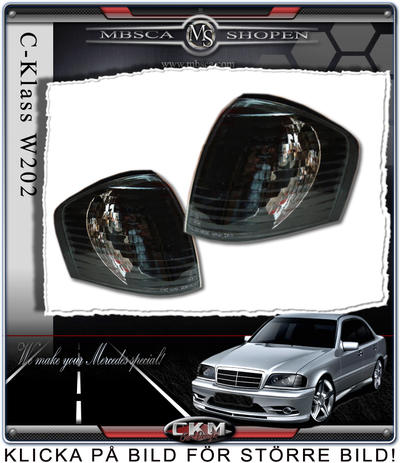 C-Klass - W202 94-00 - Klarglas Blinkers Fram svarta 2st.
