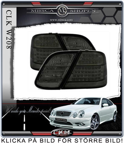 CLK - W208 97-01 - Klarglas baklysen Smoke 2st Dubbel LED