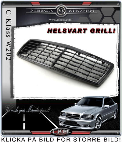 C-Klass - W202 94-00 - Avantgarde Grill 6 ribbor HELSVART
