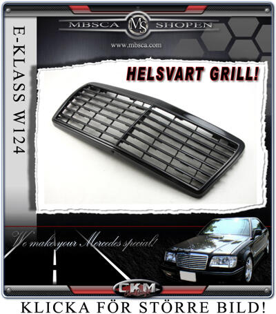 E-Klass - W124 86-95 - Avantgarde Grill 6 ribbor HELSVART 93b-95