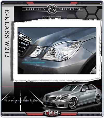 E-Klass - W212 09- - Kromringar framlysen 4st