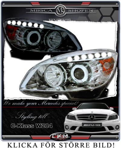 C-Klass - W204 07- - Klarglas framlysen DEVIL Eyes  2st