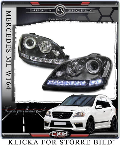 ML-Klass - W164 05- - Klarglas Framlysen DEVIL Eyes 2st 05-08 SVARTA