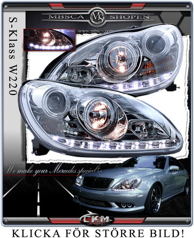 S-Klass - W220 99-05 - Klarglas facelift framlysen DEVIL EYES 2st