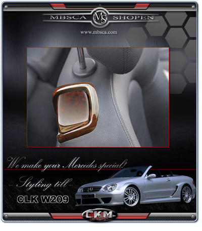 CLK - W209 02- - Ädelträ knapp & ram till ryggstöd 2st