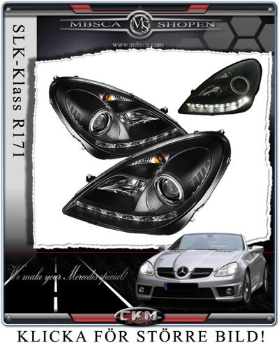 SLK - R171 04- - Klarglas Framlysen DEVIL Eyes SVARTA V2 2st
