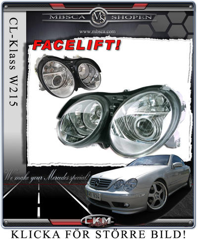 CL - C215 - Klarglas facelift framlysen 2 st MB-orginal, ink bixenon