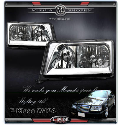 E-Klass - W124 86-95 - Klarglas framlysen 2st