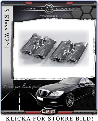 S-Klass - W221 06- - Slutrör i krom Deluxe 4 st