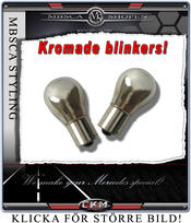 Klarglas blinkerslampa i krom 2st