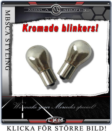 Klarglas blinkerslampa i krom 2st