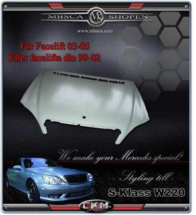 S-Klass - W220 99-05 - Facelift motorhuv 03-05