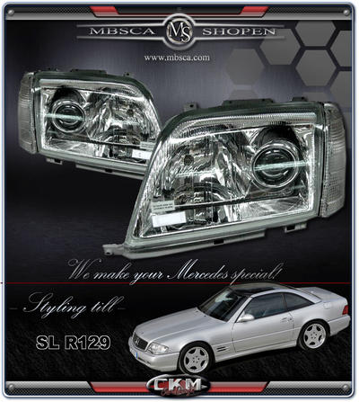 SL Roadster - R129 89-01 - Klarglas Facelift Xenon Upraderings kit. MB orginal