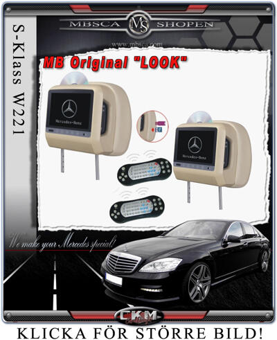 S-Klass - W221 06- - C. Nackstöd MB Original "LOOK" 2 st komplett