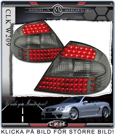 CLK - W209 02- - Klarglas baklysen LED 2st Smoke