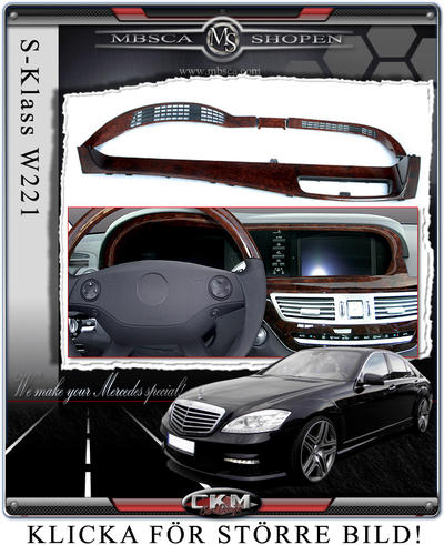 S-Klass - W221 06- - Ädelträ instrumenthus 2st MB Original
