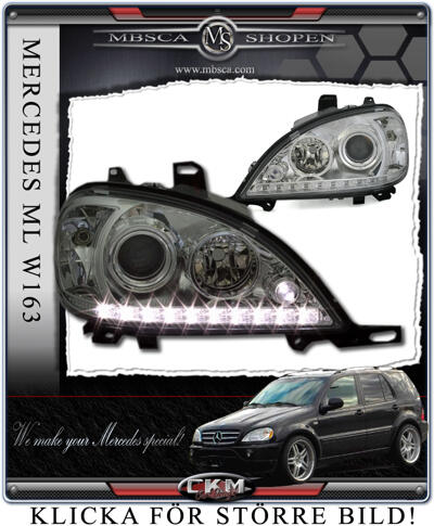 ML-Klass - W163 97-04 - Klarglas Framlysen DEVIL Eyes 2st
