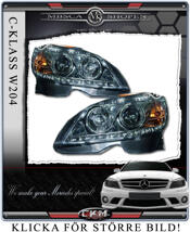 Klarglas framlysen "Devil eyes" LED DRL 2st