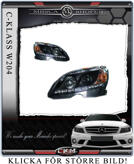 Klarglas framlysen "Devil eyes" LED DRL 2st SVARTA