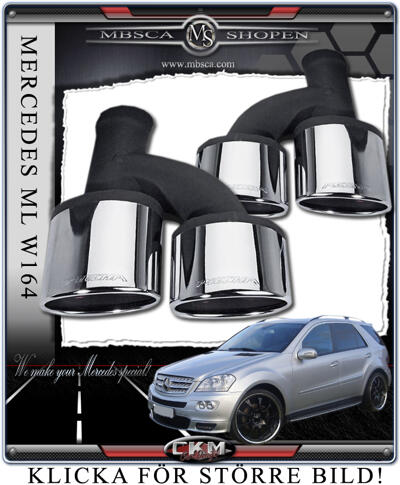 ML-Klass - W164 05- - Kromade "AMG look" ändrör Deluxe 2st
