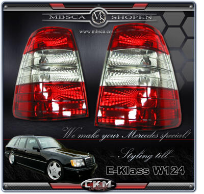 E-Klass - W124 86-95 - Klarglas baklysen Kombi 2st Röd/klar