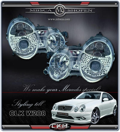 CLK - W208 97-01 - Klarglas projector framlysen 2 st