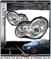 Klarglas framlysen  "C55 look" 2 st Halogen