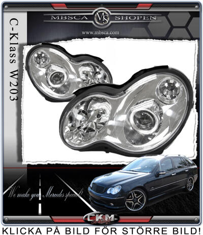 C-Klass - W203 01-06 - Klarglas framlysen  "C55 look" 2 st Halogen