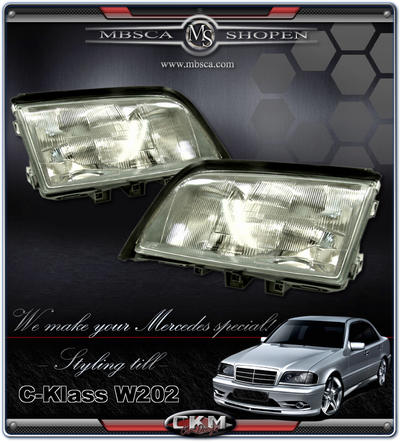 C-Klass - W202 94-00 - framlysen 1st Original look