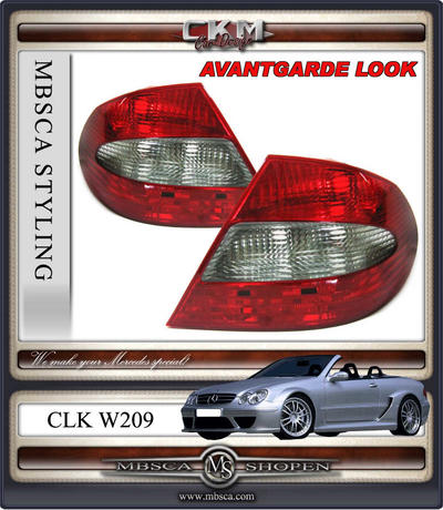 CLK - W209 02- - Klarglas baklysen facelift AMG  red/smoke