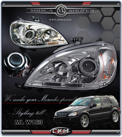 ML-Klass - W163 97-04 - Klarglas Framlysen Angel Eyes 2st