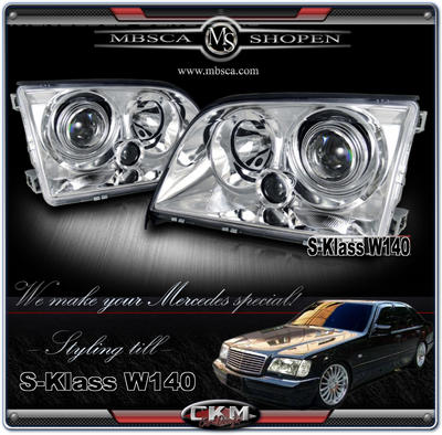 S-Klass - W140 92-98 - Klarglas Framlysen Projektor 2st