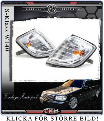 S-Klass - W140 92-98 - Klarglas framblinkers 2st