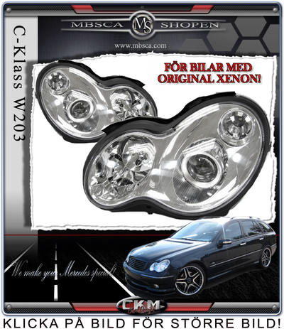 C-Klass - W203 01-06 - Klarglas framlysen "C55 look" 2 st För Original Xenon bilar