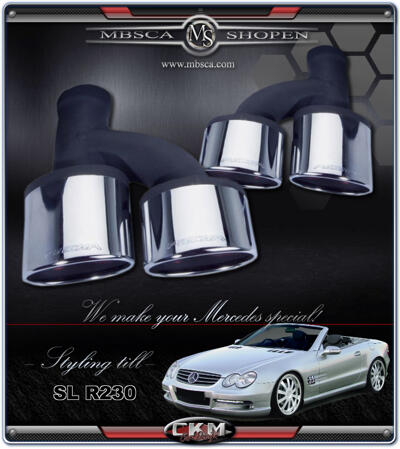 Kromade "AMG look" ändrör Deluxe 2st